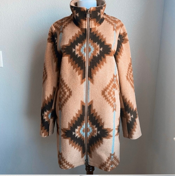 NWOT Pendleton  Tribal  Aztec Print Wool Zip Up coat - Picture 9 of 10